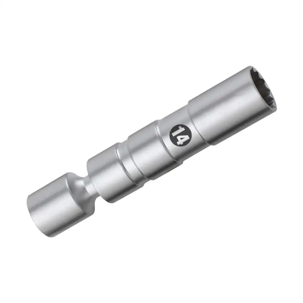 3/8 Inches Drive Magnetic Swivel Spark Plug Socket Set 14mm/16mm – 12-Point Universal Joint Plug Removal Wrench