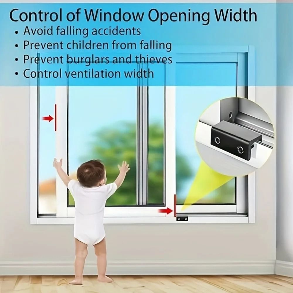 Adjustable Aluminum Window Lock No Drill Install