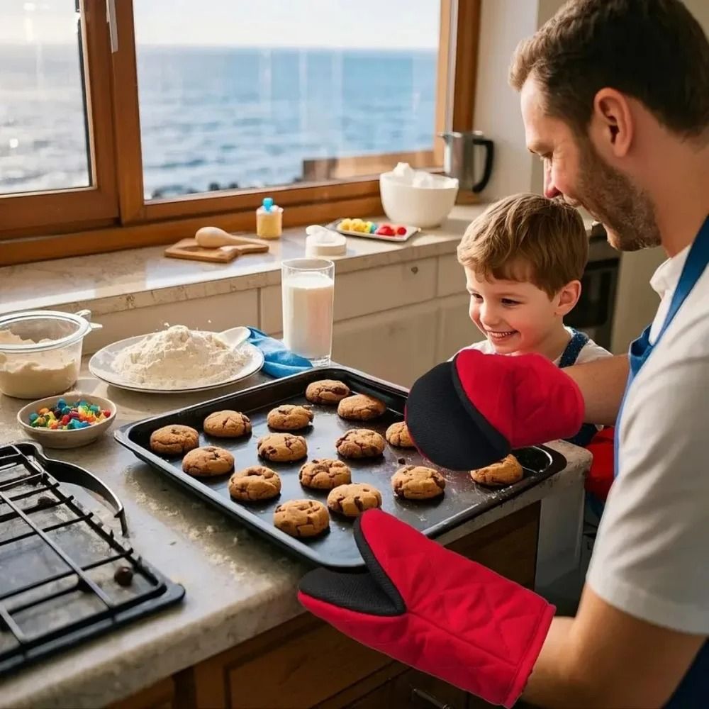 Professional High-Heat Resistant Silicone Mini Oven Mitts with Non-Slip Grip