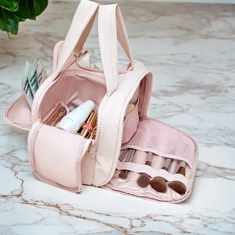 Portable Multi-Compartment Fashion Makeup Storage Bag