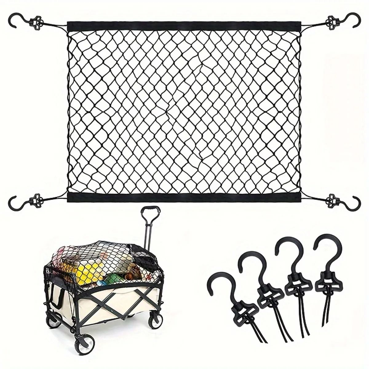 Universal Heavy-Duty Camping and Garden Cart Cargo Net