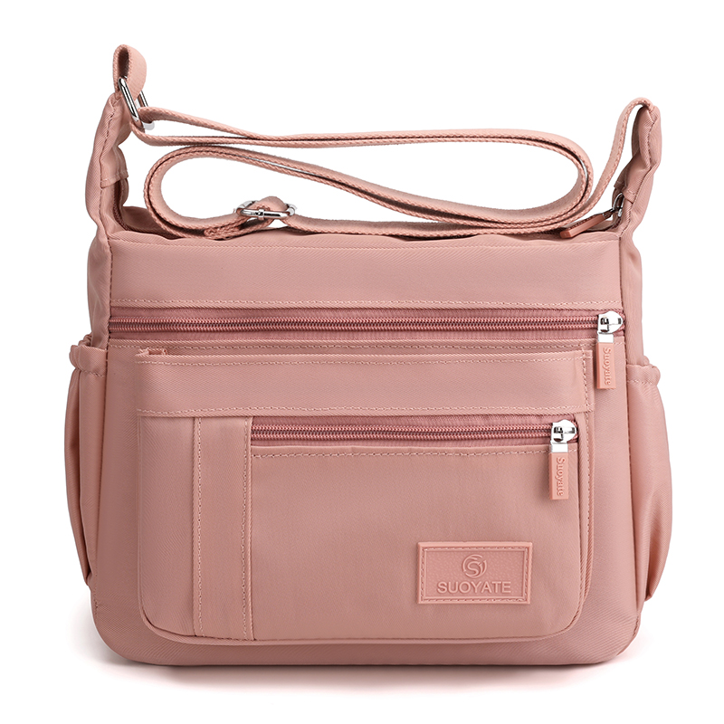 Lightweight Nylon Crossbody Bag with Adjustable Strap and Multi Pocket Design