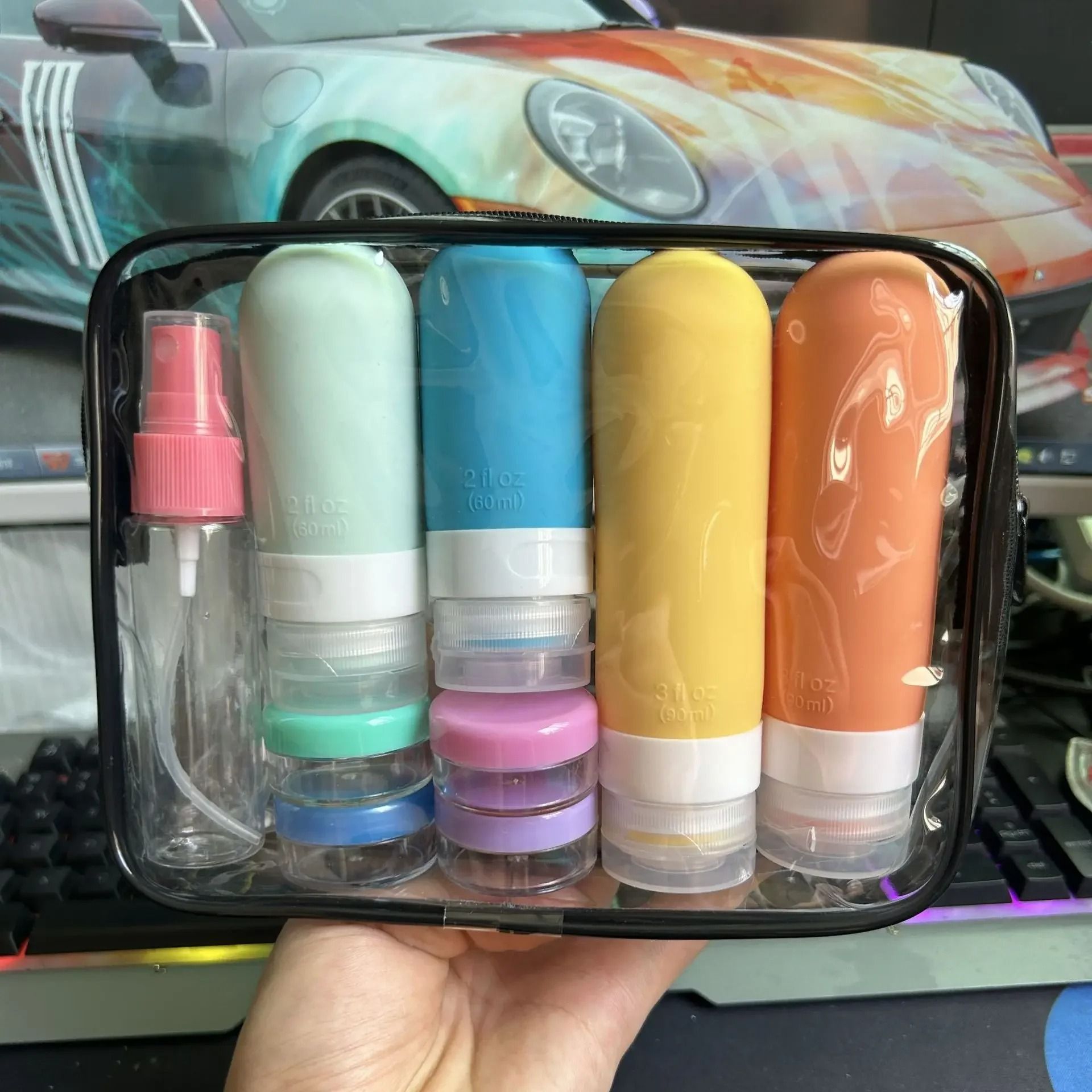 Refillable Travel Bottle Set Leak Proof Toiletries Containers