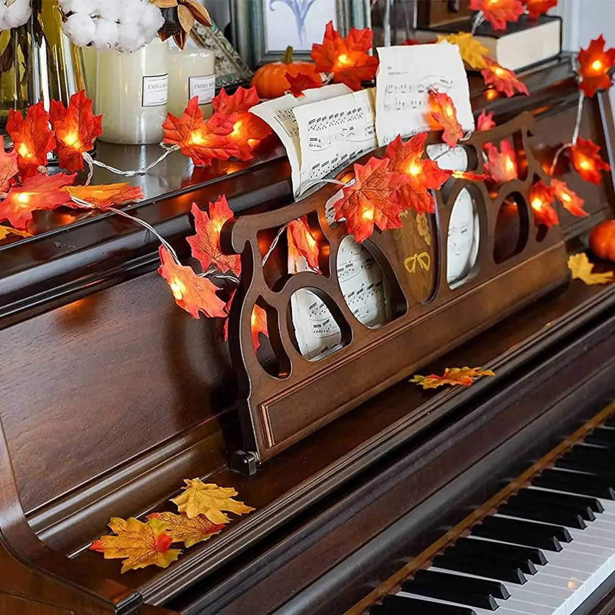 Maple Leaf String Lights Battery Operated Waterproof