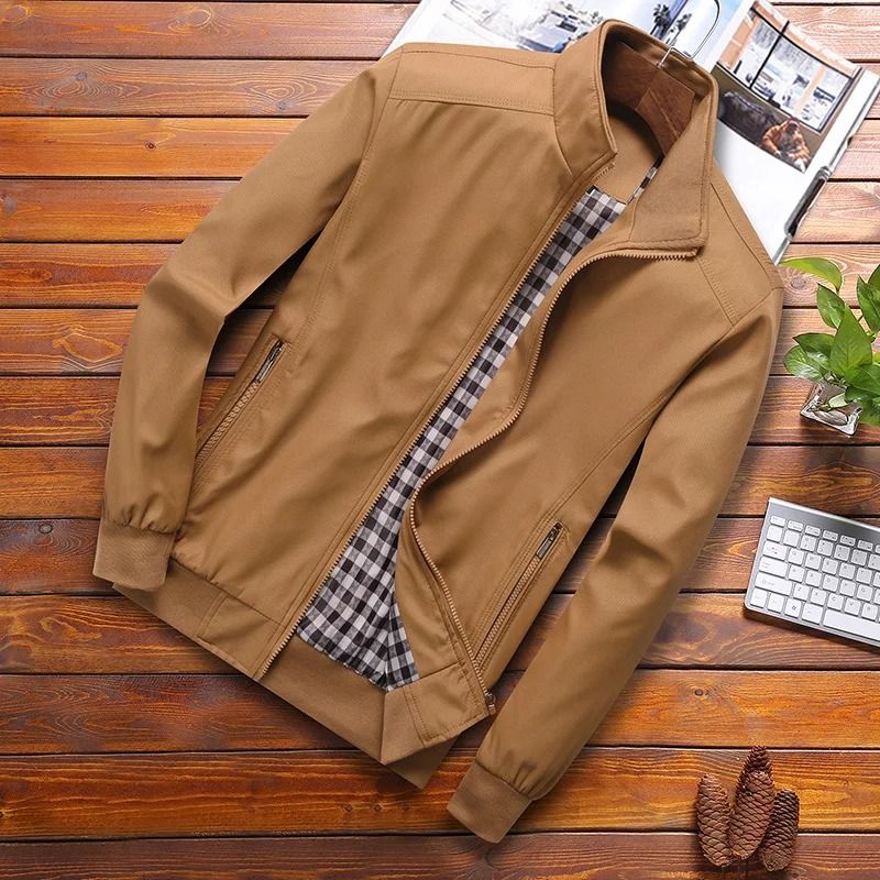 Mens Casual Slim Fit Bomber Jacket Lightweight Baseball Style Coat