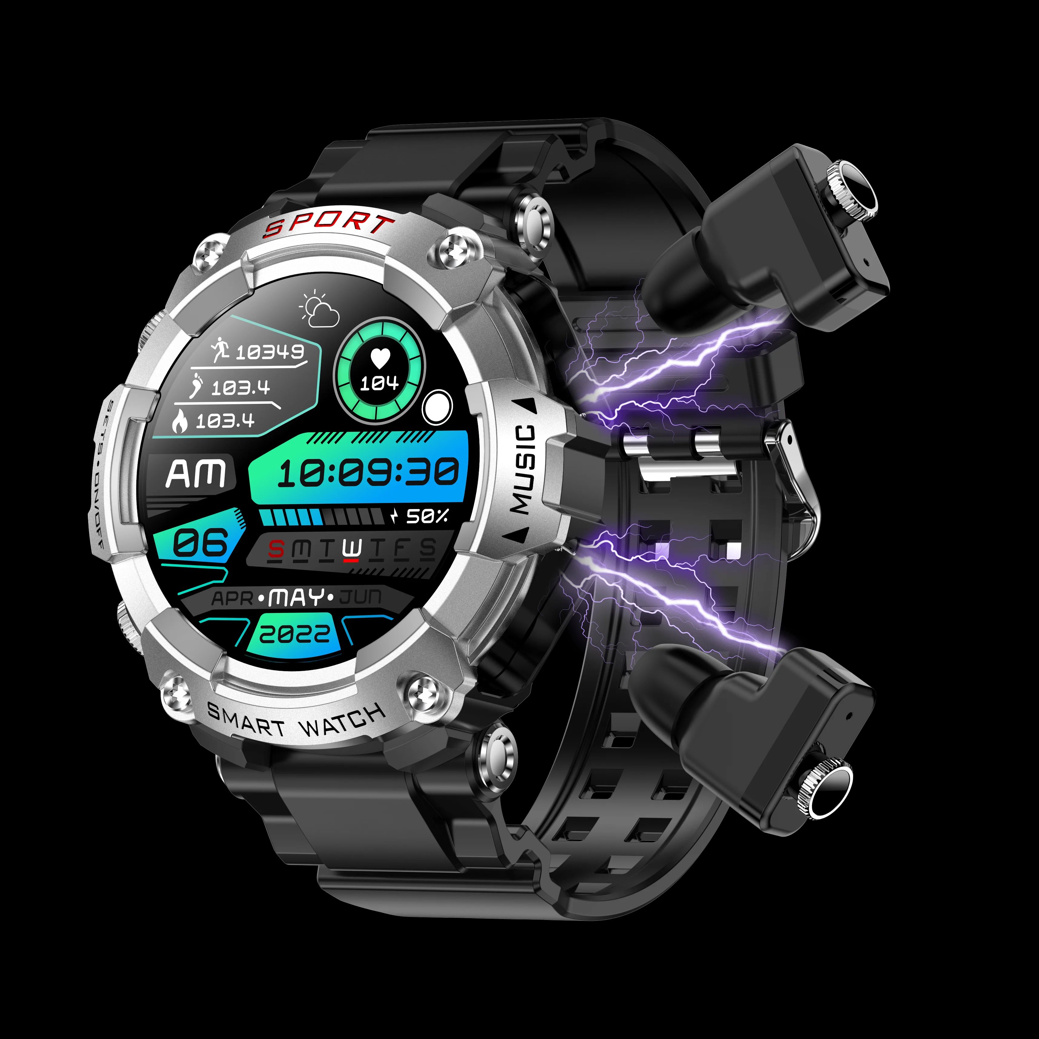 LaNikar AMOLED Smartwatch with Built In Bluetooth Earbuds