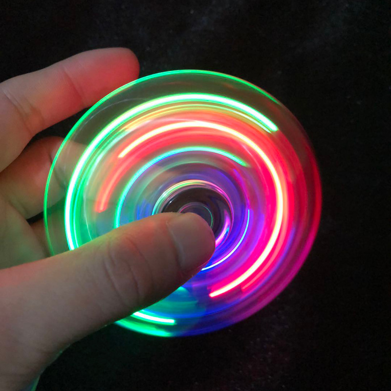 Crystal Luminous LED Fidget Spinner, Glow in Dark Hand Spinner EDC Stress Relief Toy & Kinetic Gyroscope for Kids