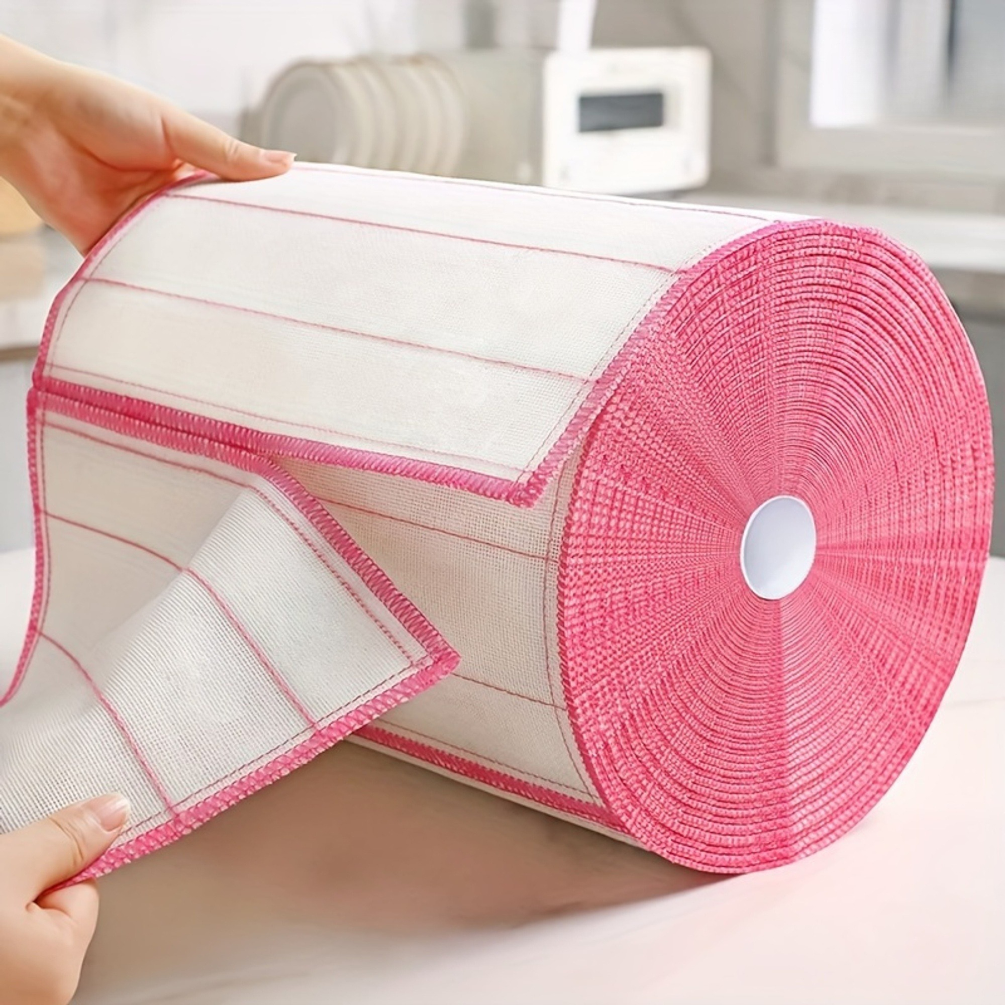 Reusable Wood Microfiber Encrypted Dish Cloth, Layers of Cotton Plant Fiber, Degreasing Easy Cleaning Cloth