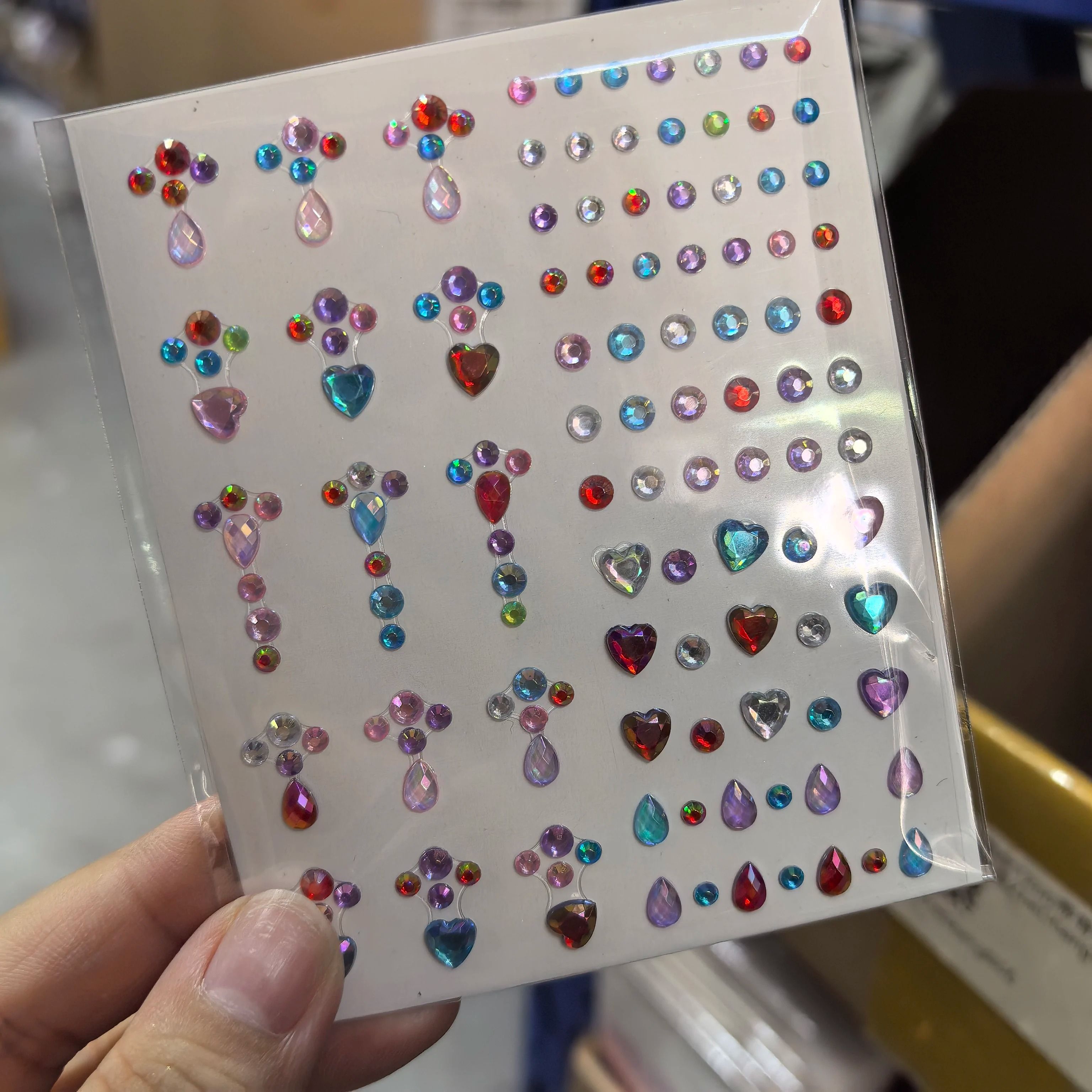 StarGlow Face Gem Stickers Laser Sparkle Rhinestone Face Stickers Stars Heart Moon Makeup Gems