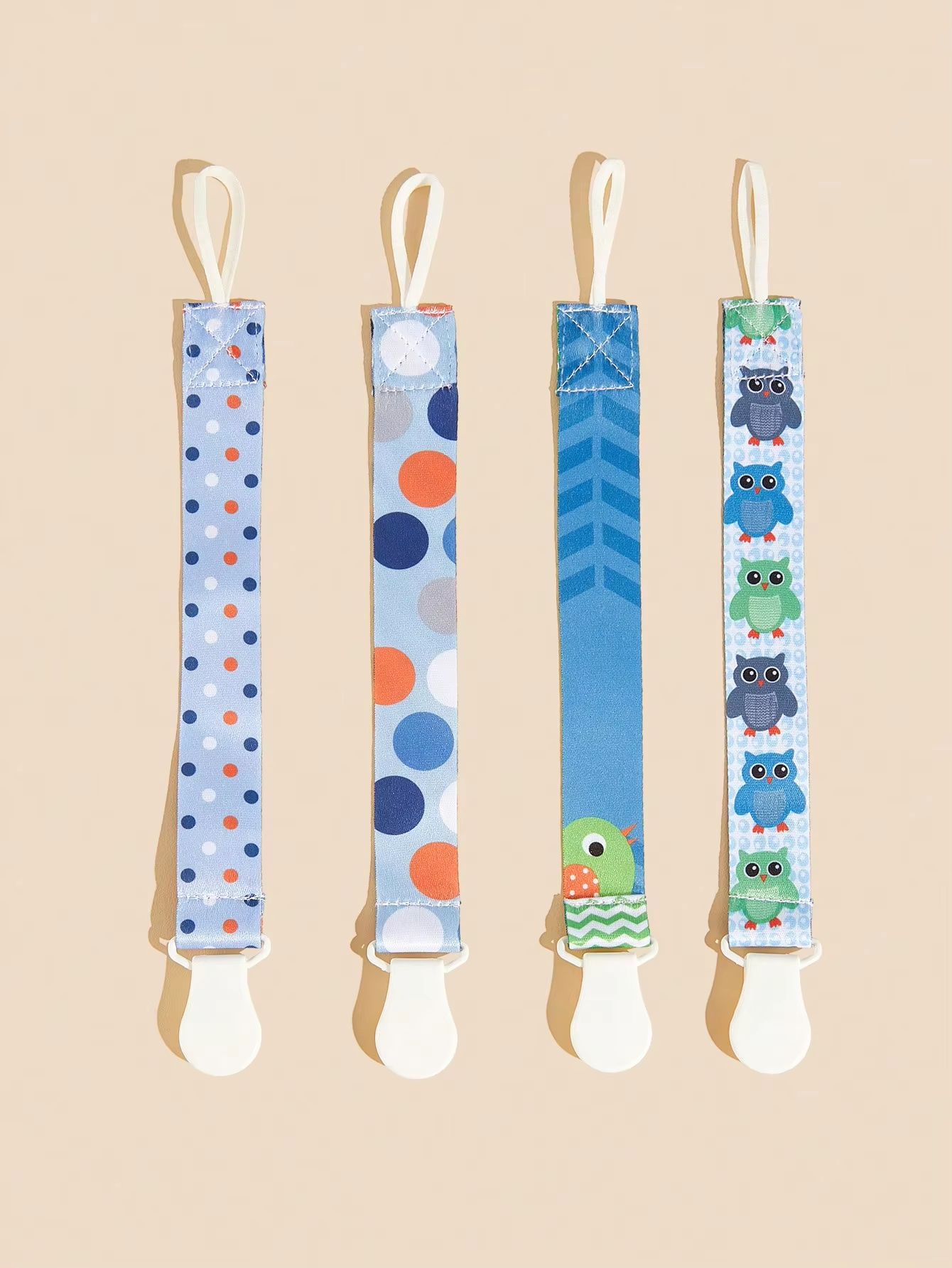 Universal Baby Pacifier Clips & Soother Chain Holders with Secure Plastic Clasps (1/4 PCS)