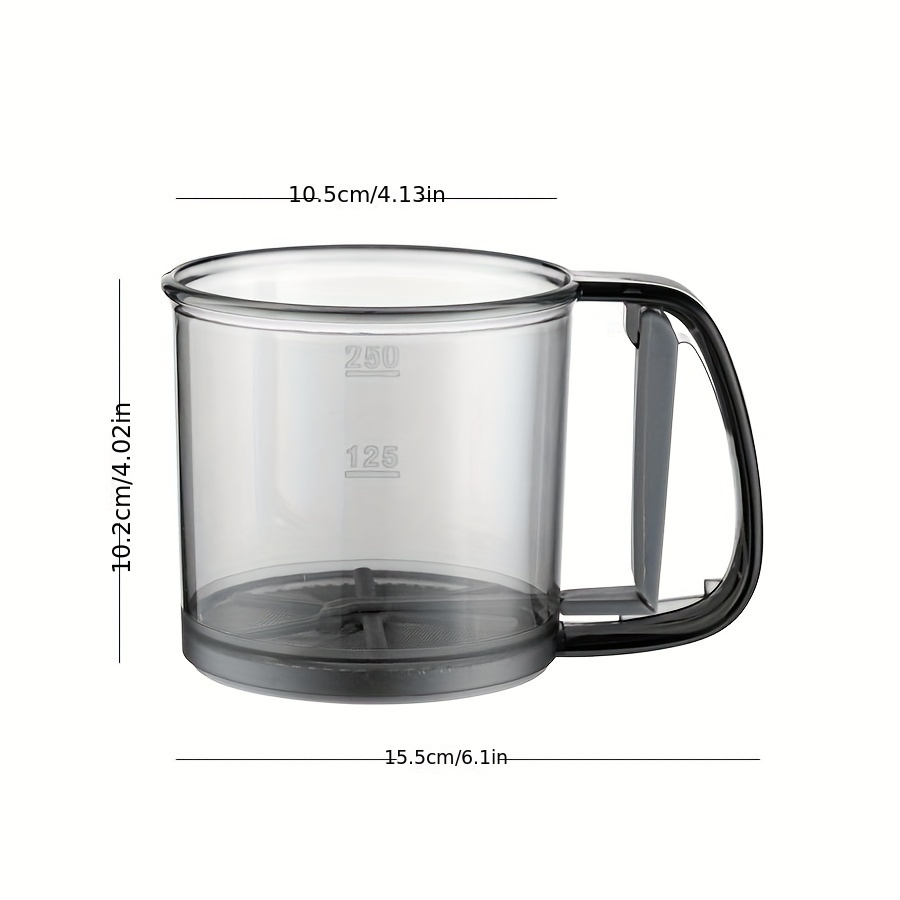 Transparent Flour Sieve, Semi-Automatic Flour Sifter with Hand Press Design, Non-Stick Kitchen Gadgets Baking Tools