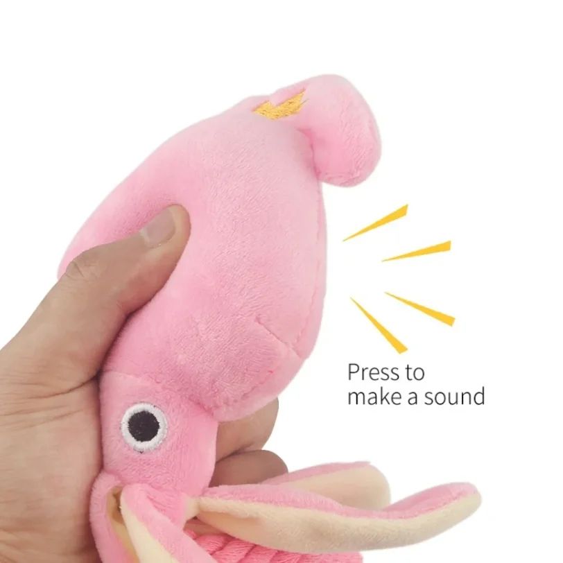 Pink Squid Puppy Chew Rope Plush Toy