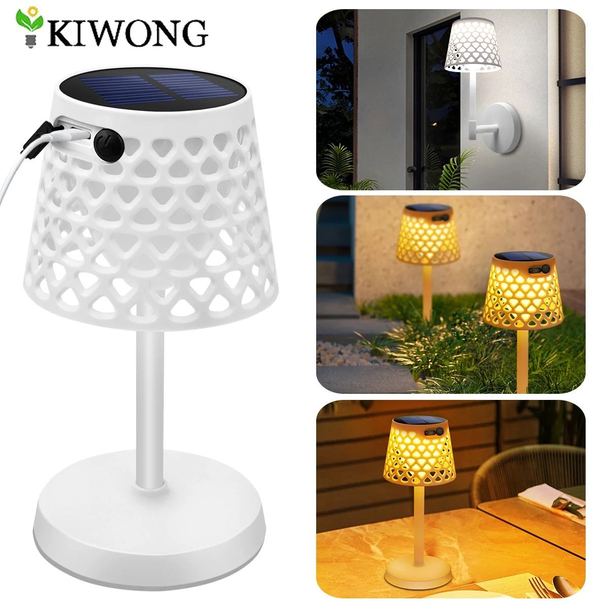 3-Way Installation Solar Table & Wall Lamp | Modern IP65 Waterproof Cordless Desk Light for Bedroom & Garden
