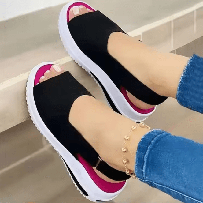 Womens Peep Toe Lightweight Summer Sandals – Breathable Non-Slip Fashion Footwear