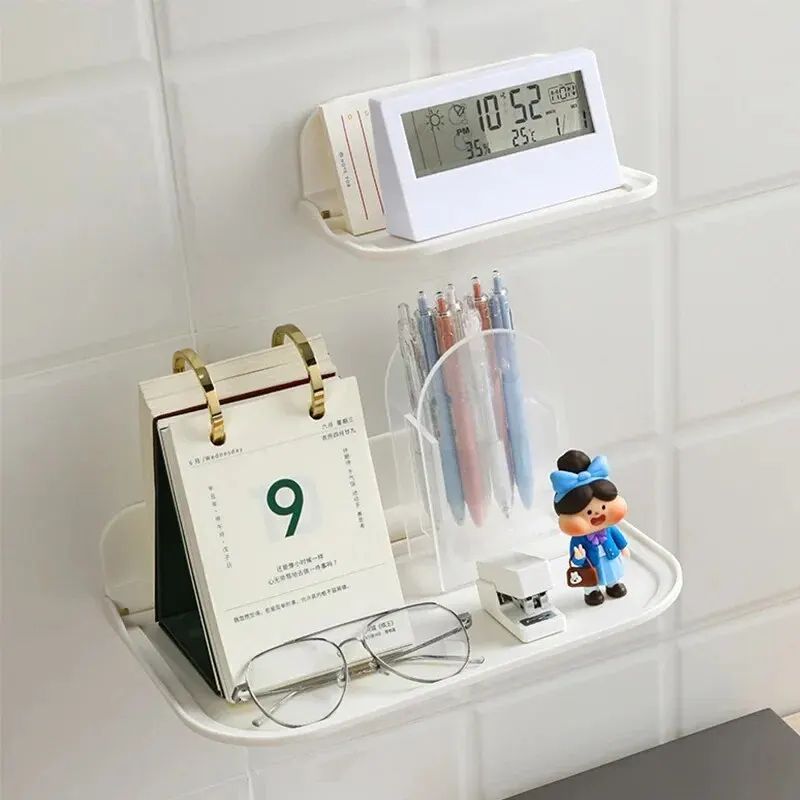 FlexFold No Drill Wall Mounted Shelf with Phone Holder and Router Storage