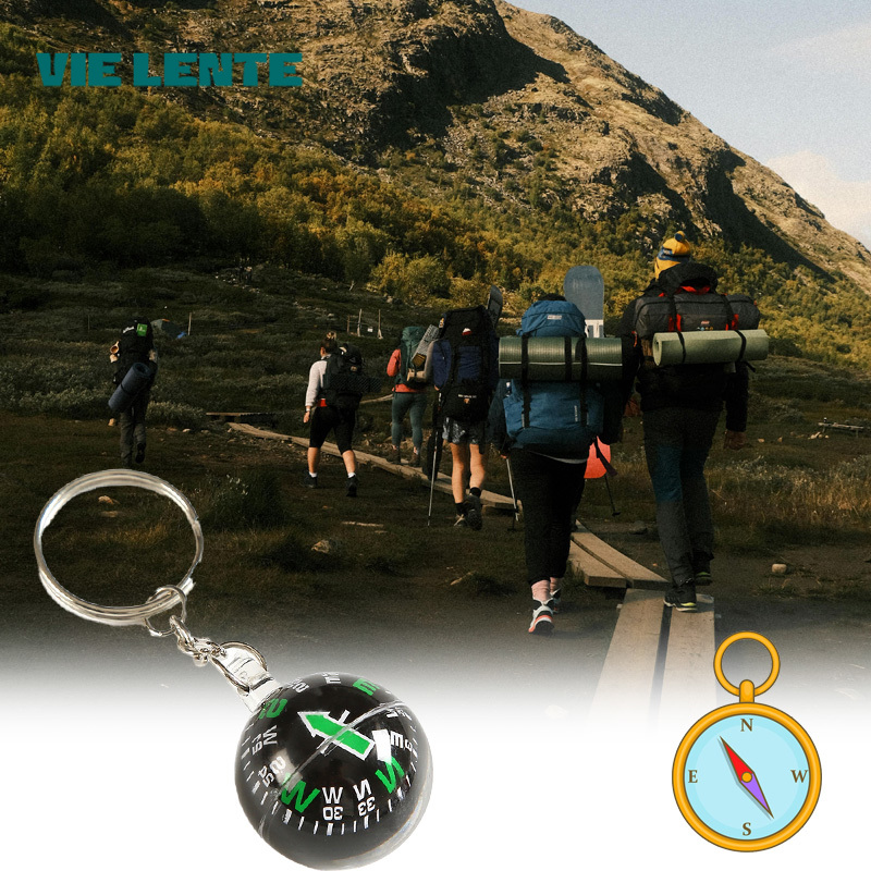 Portable Compass Mini Keychain Survival Tool for Hiking and Outdoor Navigation