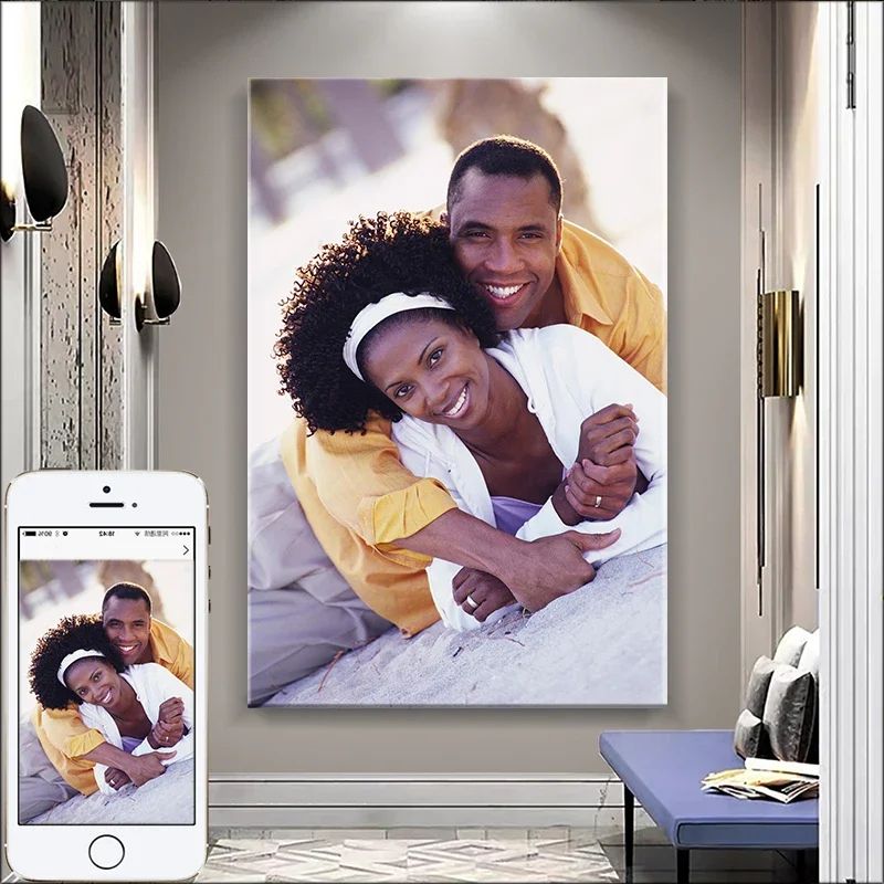 Custom Photo Canvas Print Personalized Wall Art with Frame
