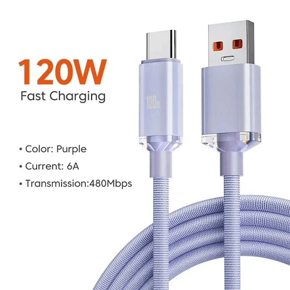 120W Ultra Fast 6A High Current USB C Charging Cable
