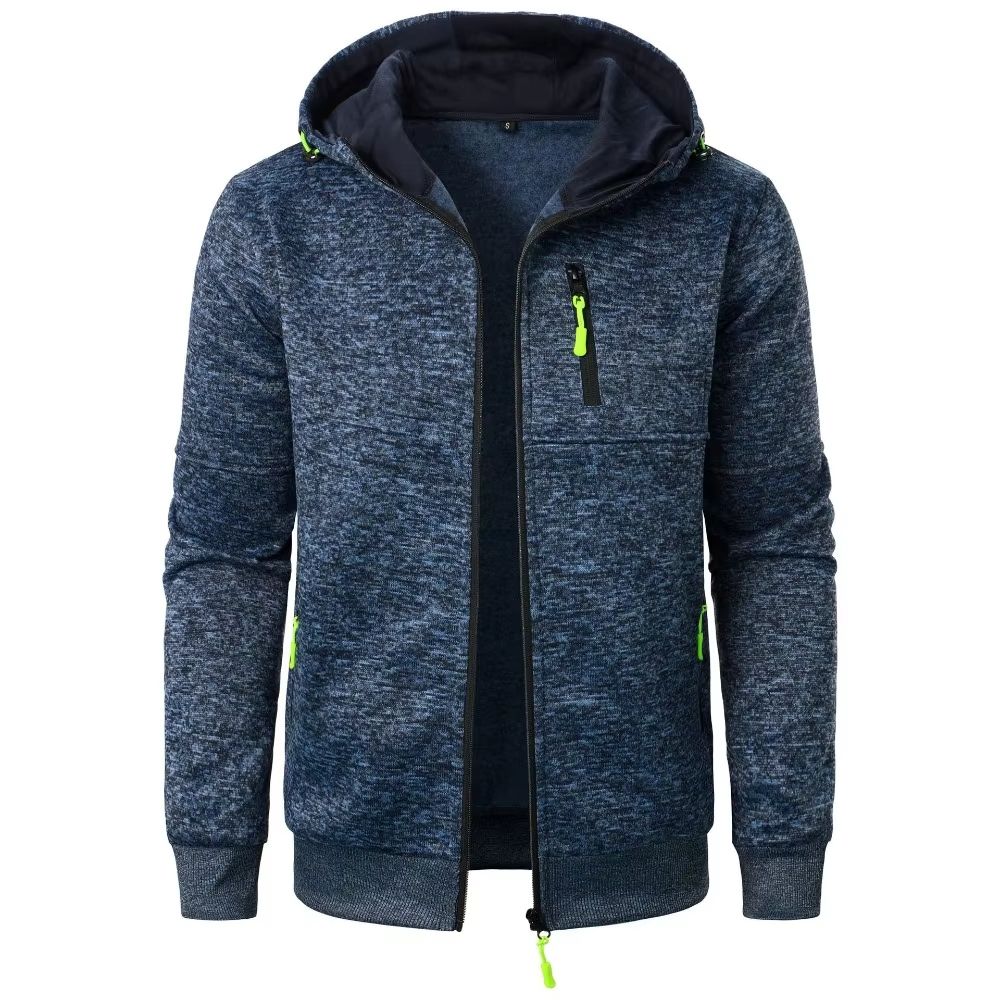 Men's Sports Fitness Hooded Cardigan Zip-Up Sweatshirt Baseball Jacket