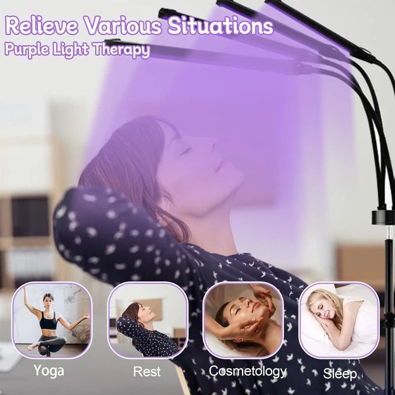 Ultraviolet Tanning and Skin Care Lamp with Tripod and 60W Purple Light