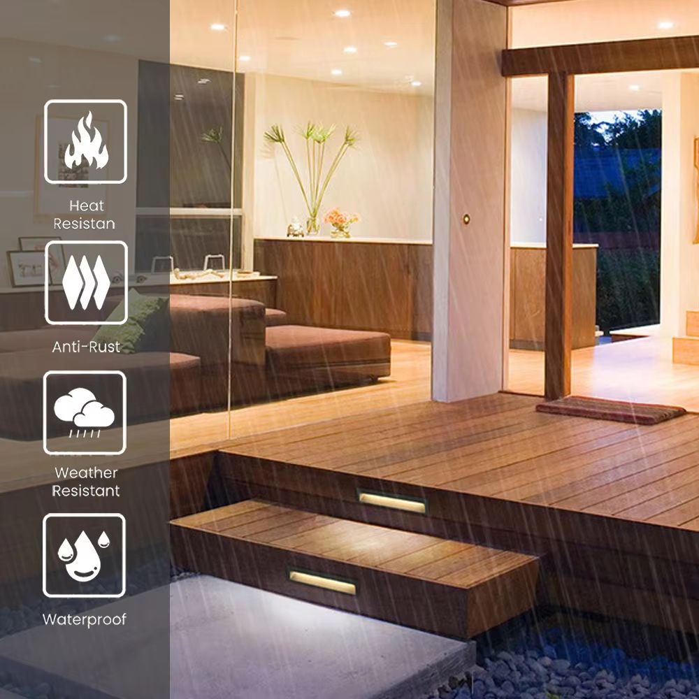 SANDIY Waterproof LED Stair and Step Light Outdoor Wall Sconce – Embedded Nightlight for House Yard Balcony Terrace (12V