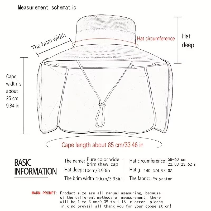 TrailGuard Men's Wide-Brim Sun Hat with Neck Shade – Breathable Outdoor Fishing & Hiking Hat
