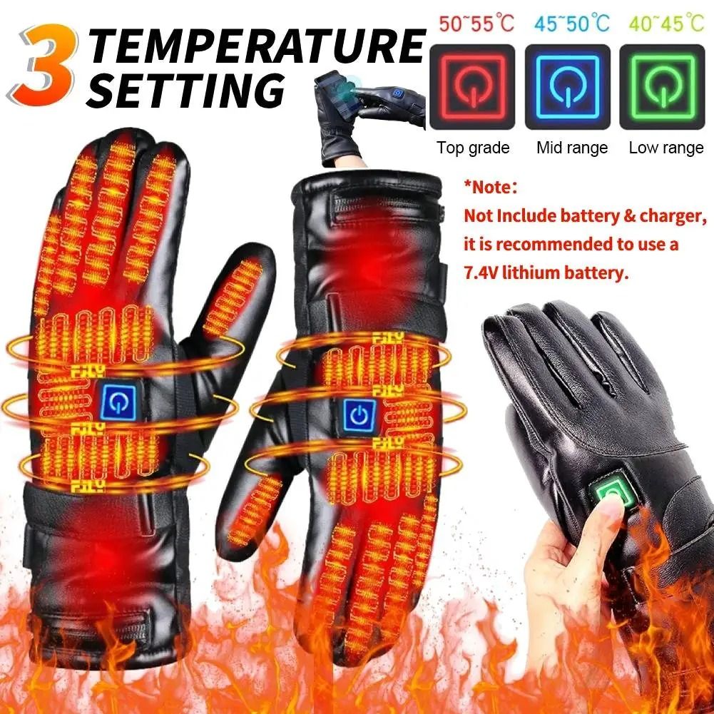 Rechargeable Heated Gloves with 3 Heat Levels Winter Outdoor Gloves