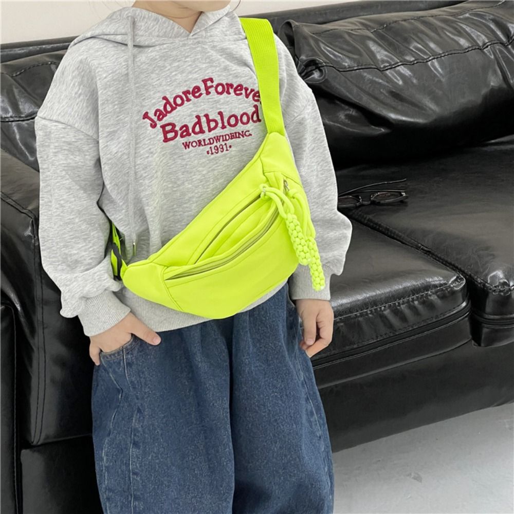 Canvas Children Bag, Fashion Water Proof Crossbody Bag, Large Capacity Zipper Shoulder Bag, Fanny Pack Hip Purse