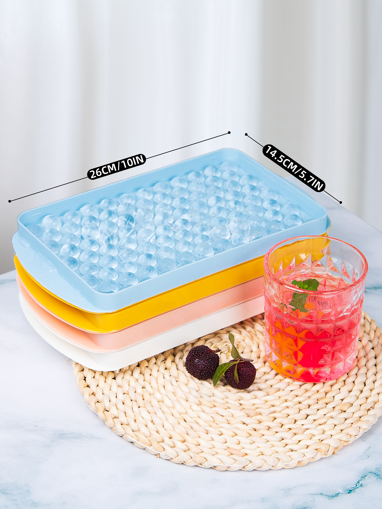 Stackable Silicone Ice Cube Trays with Lids Easy Release Food Grade Freezer Mold