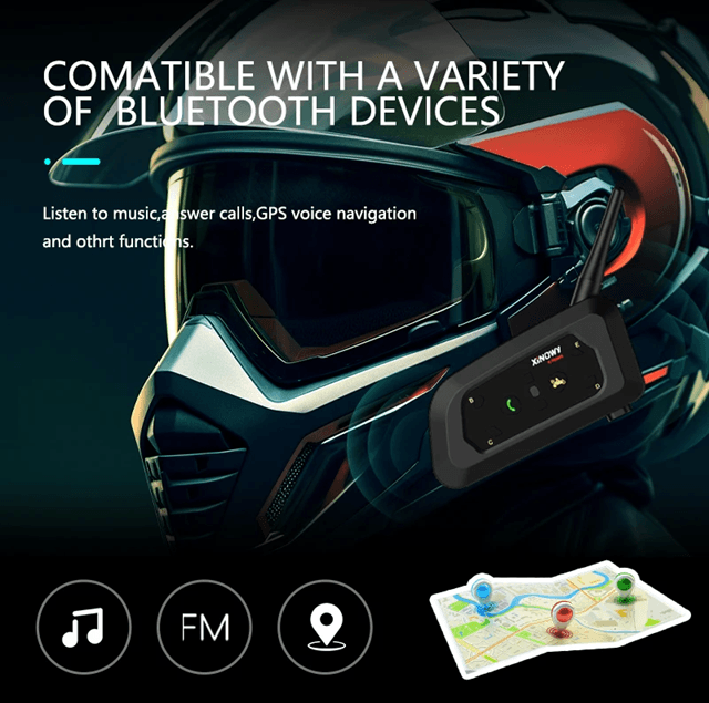 XINOWY V6 Pro Motorcycle Bluetooth Intercom System for Helmet Communication
