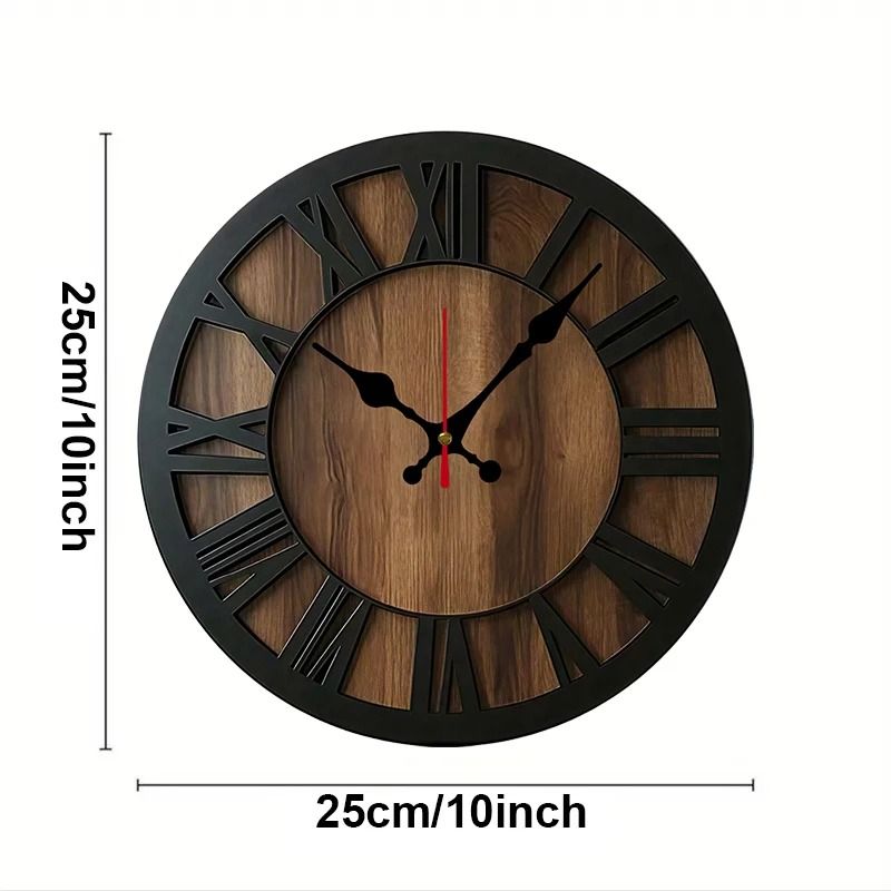 Vintage Wooden Silent Wall Clock for Home Decoration