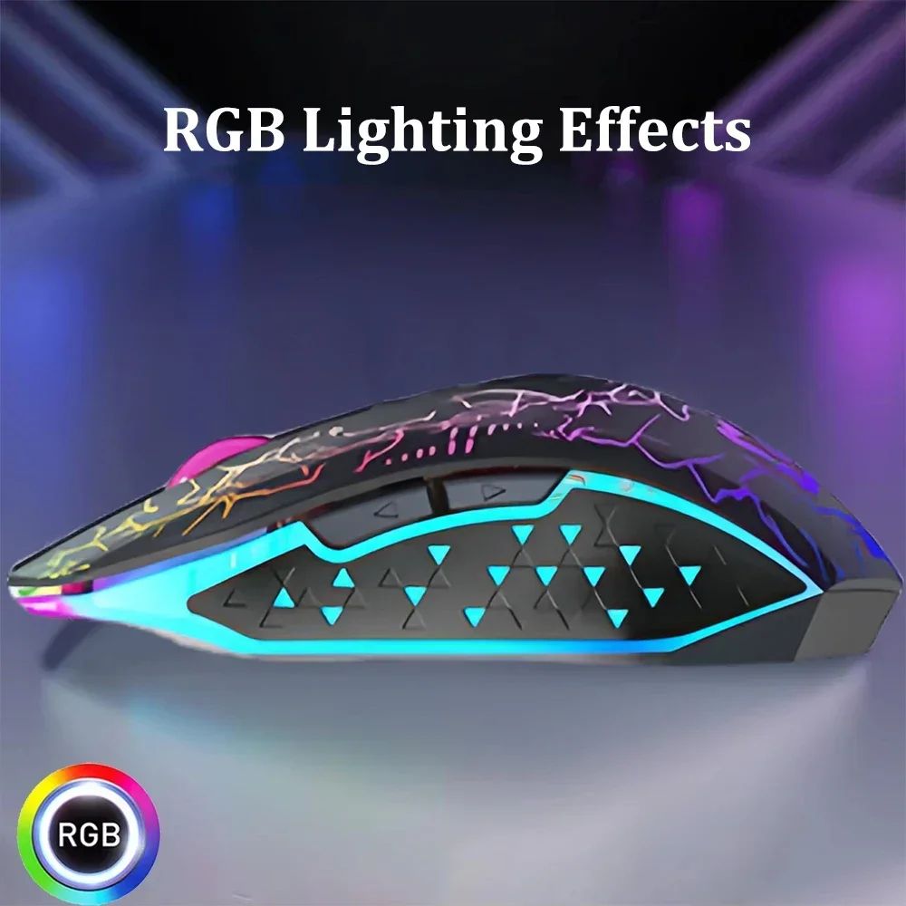 GlowSilent Dual-Mode Bluetooth 5.2 Wireless Gaming Mouse with RGB Backlight