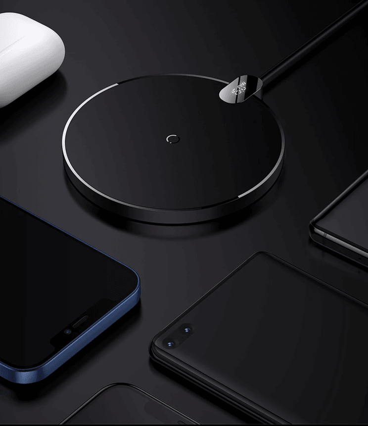 Baseus 15W Fast Wireless Charging Pad with LED Display for Phones and AirPods