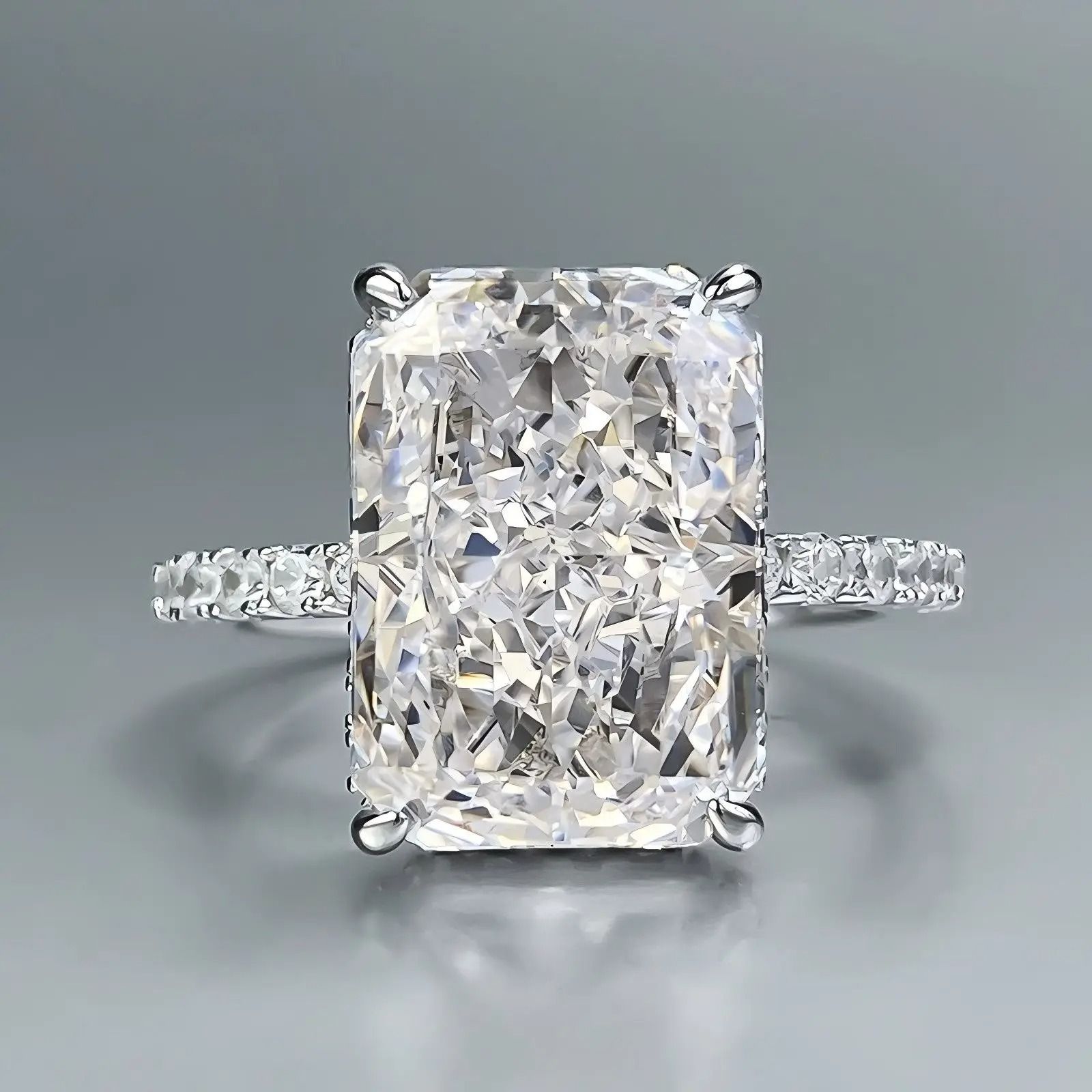 Customized Luxury Radiant Cut Moissanite Wedding Ensemble