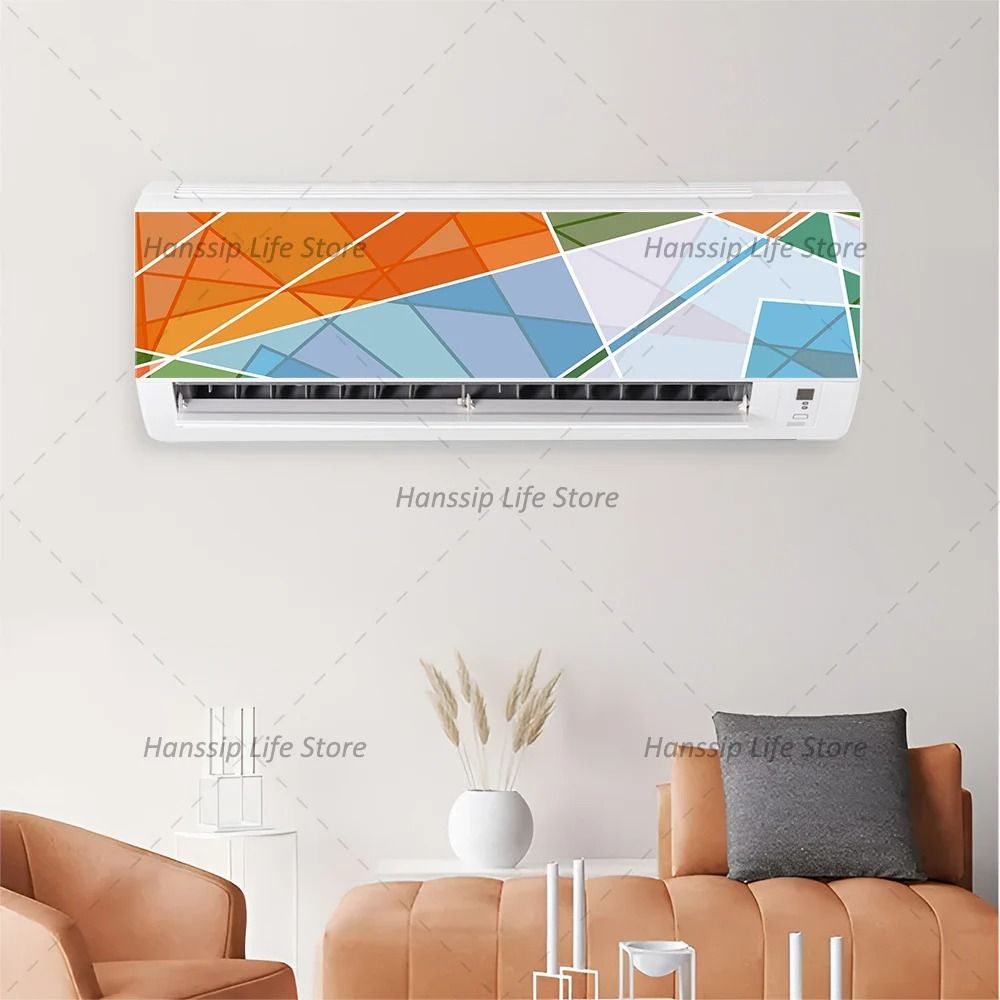 3D Geometric Air Conditioner Sticker Abstract AC Cover Wall Panel Decal