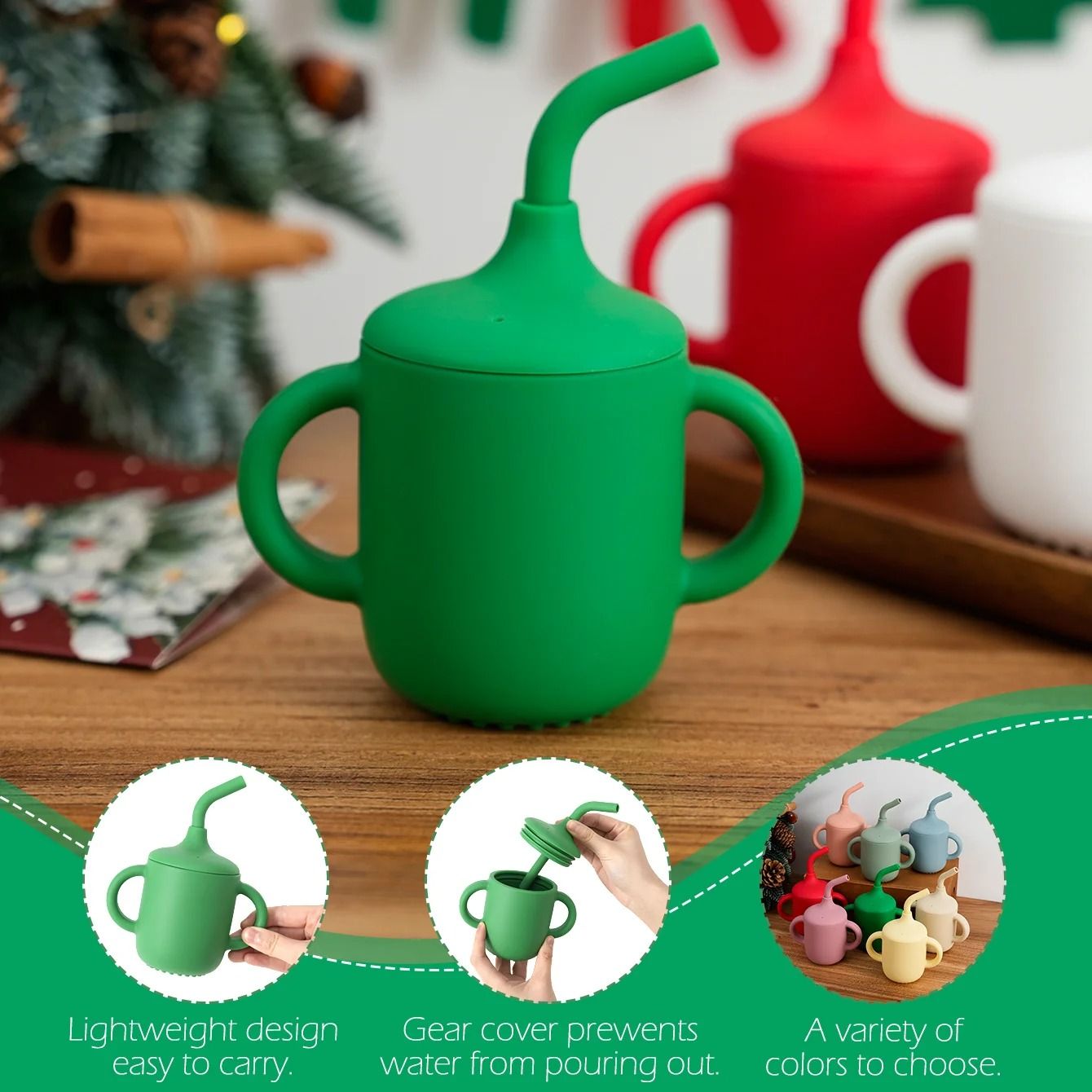 Dual-Grip Silicone Infant Training Cup