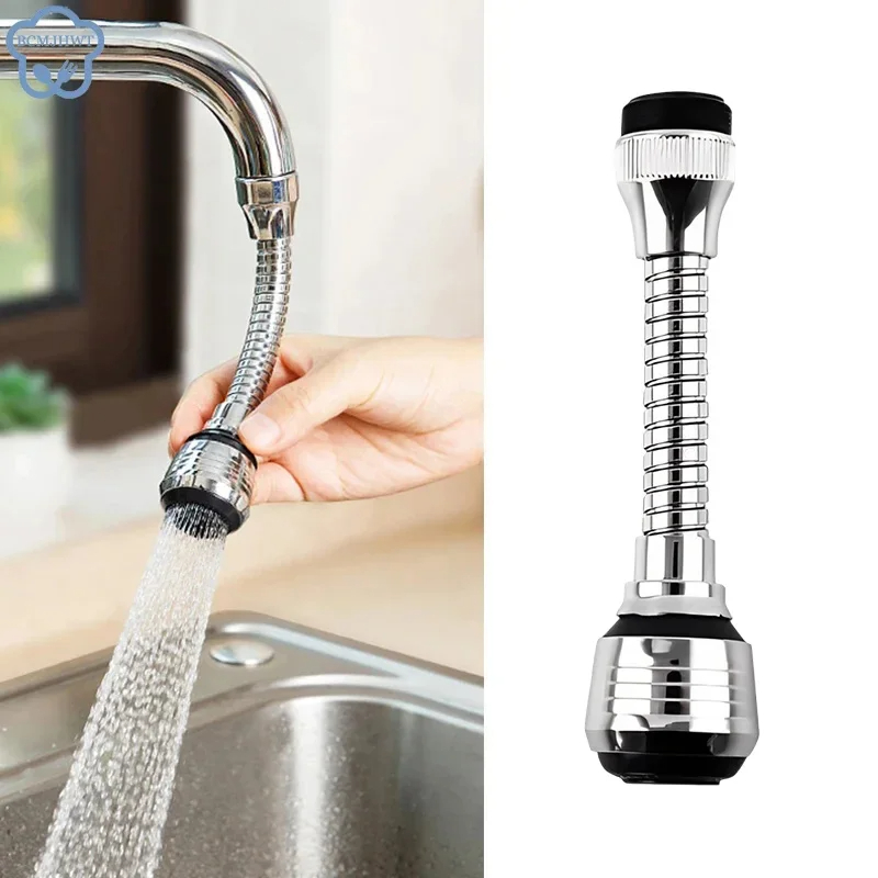 Kitchen Stainless Steel Faucet Sprinkler Spray Extender, Water-saving Rotating Bubbler for Better Flow