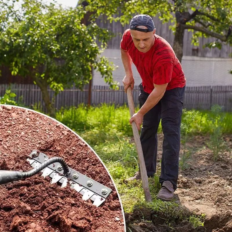 Carbon Steel Garden Hand Rake – Heavy-Duty Agricultural Weeding & Scarifying Tool