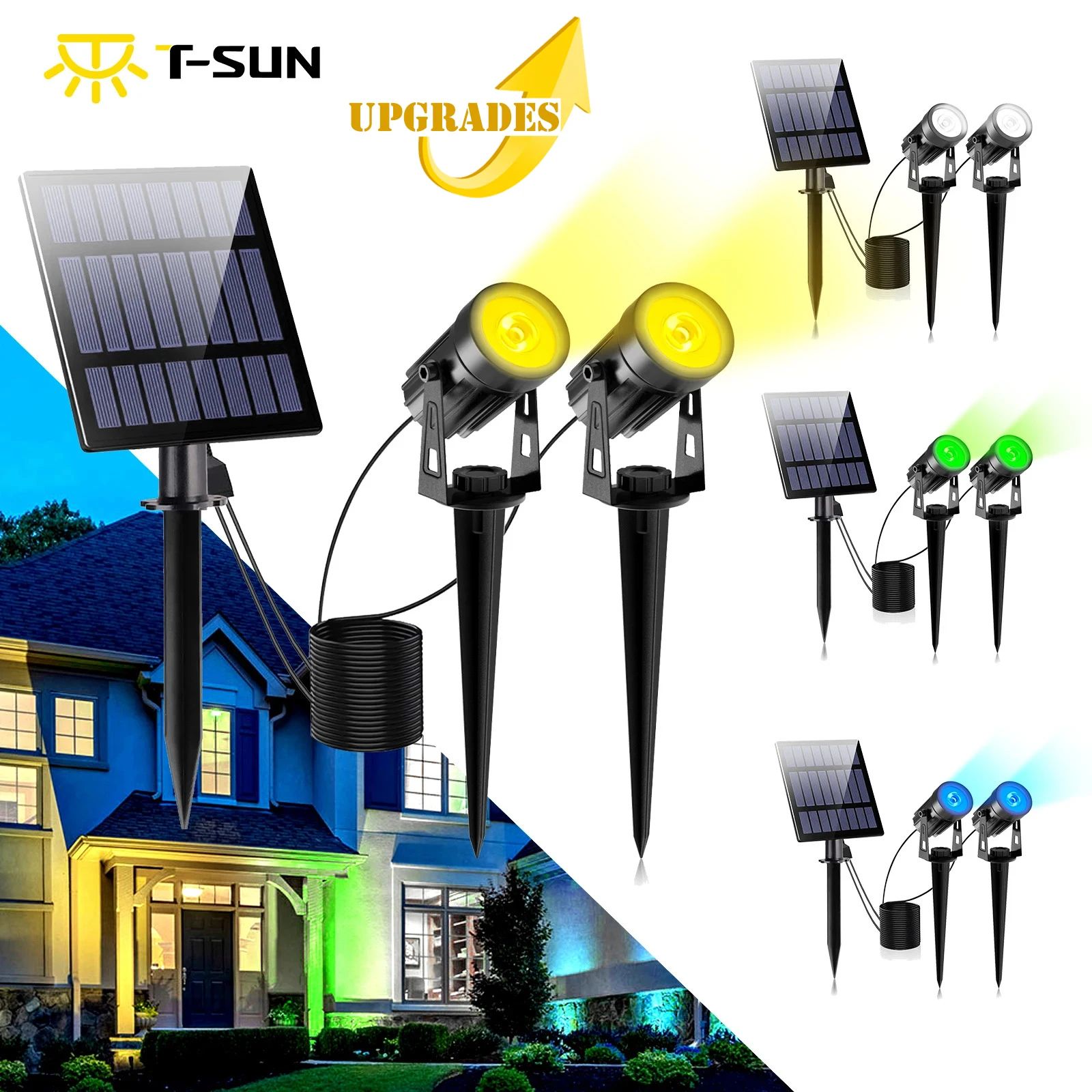 Solar Powered IP65 Outdoor LED Spotlight Waterproof Landscape Yard Garden Tree Lamp