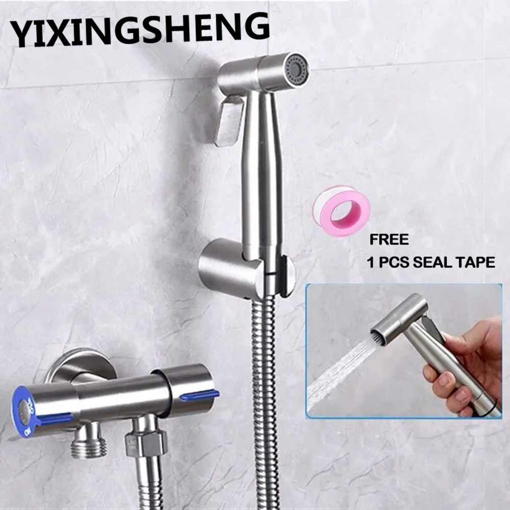 Stainless Steel Bidet Sprayer Set with Hose Handheld Toilet Spray Kit