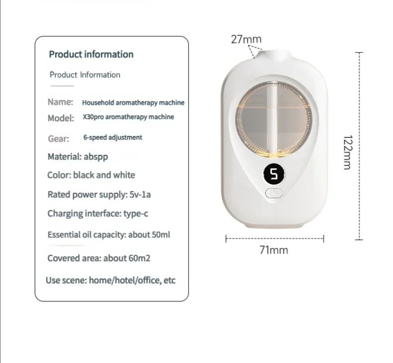 Wall-Mounted Smart Essential Oil Diffuser – Rechargeable Automatic Air Freshener for Home & Bathroom