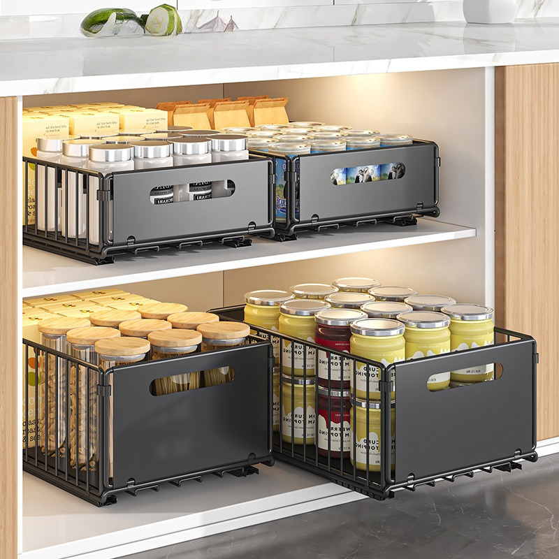 Pull-out Storage Box Internal Basket Kitchen Storage Rack Bathroom Cabinet