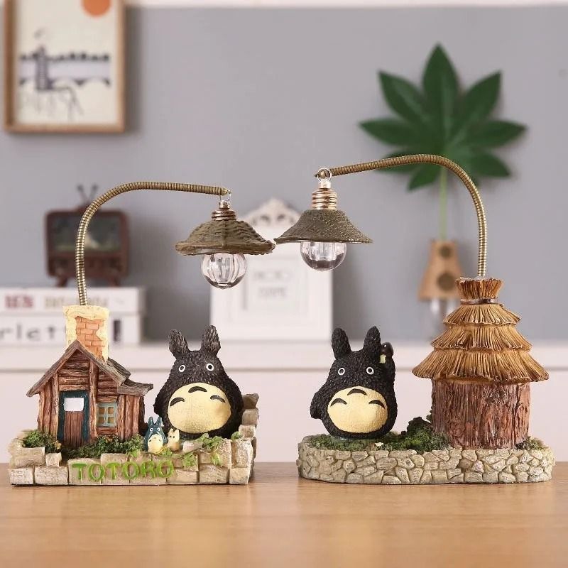 Anime Wooden Grass House Night Light | Whimsical Desktop LED Ornament | Executive Studio & Office Sanctuary Decor