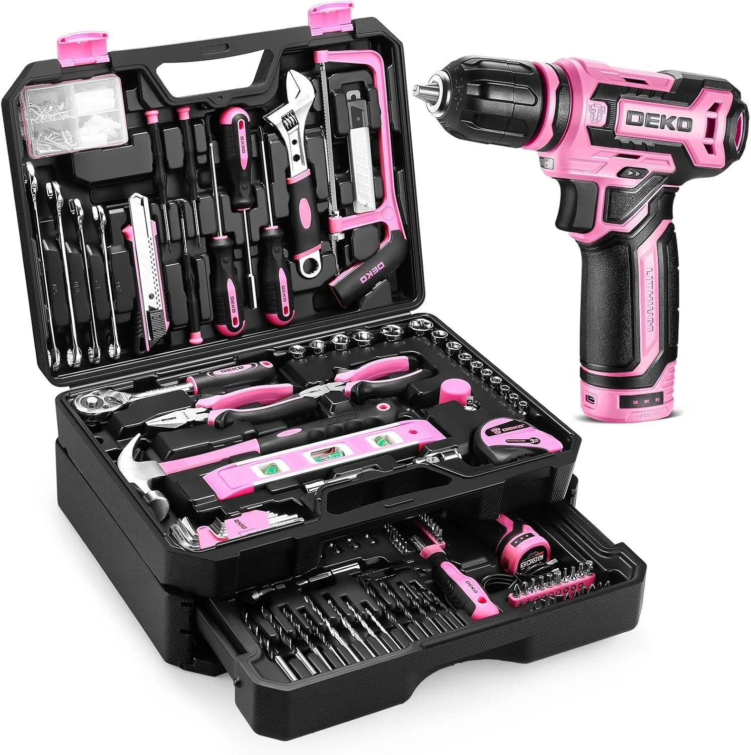 Home Mechanic Toolbox with 12V Cordless Drill – Integrated Power & Hand Tool Set