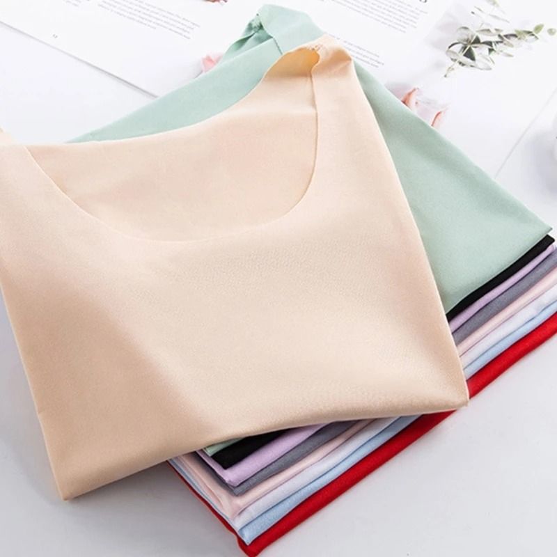 Women Ice Silk Seamless Racerback Tank Top