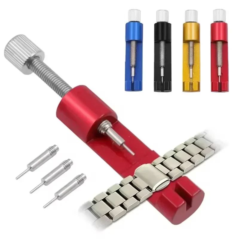 Adjustable watch band link remover Tool, All-Metal watch strap adjustment tool with Spare Pins