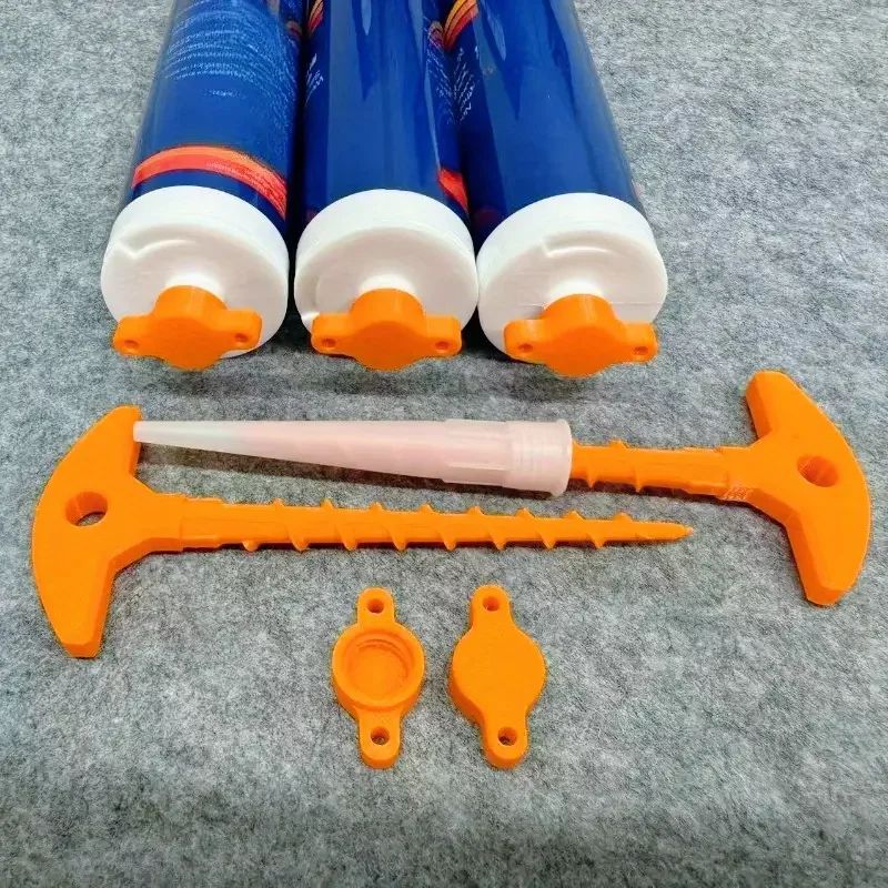Sealant Nozzle Cleaner and Cap Set for Caulk Tubes