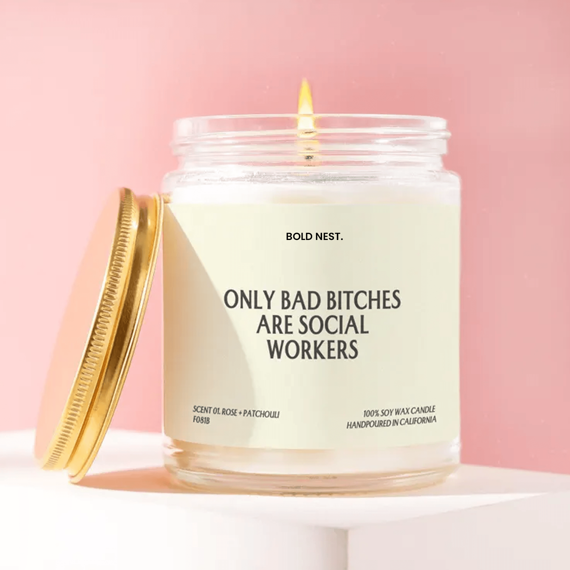 Social Worker Gift Only Bad Bitches Are Social Workers Candle Funny Unique Handmade Personalized Appreciation For Her