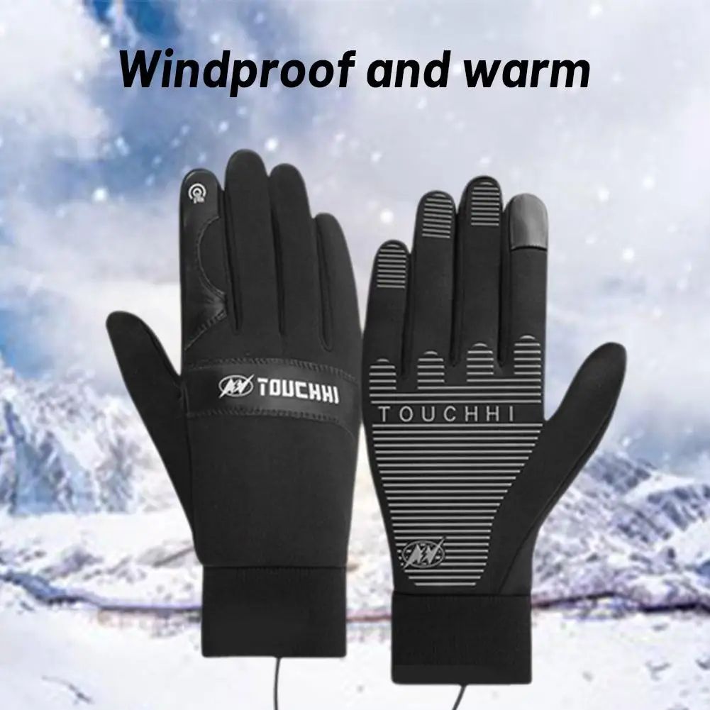 USB Heated Gloves for Men & Women – Quick-Warm Velvet Lined Winter Gloves for Cycling & Ski