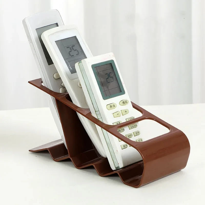 Durable Plastic Remote Control Holder, Ergonomic Desk Organizer for TV, Space Saving Multipurpose Storage Rack